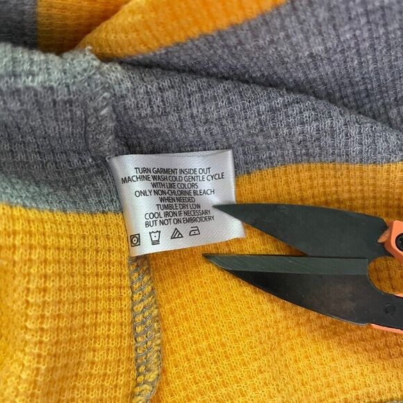 VTG US POLO ASSN Big Pony Waffle Knit Thermal Stripe Shirt Ralph Lauren Y2K XL - Picture 10 of 10